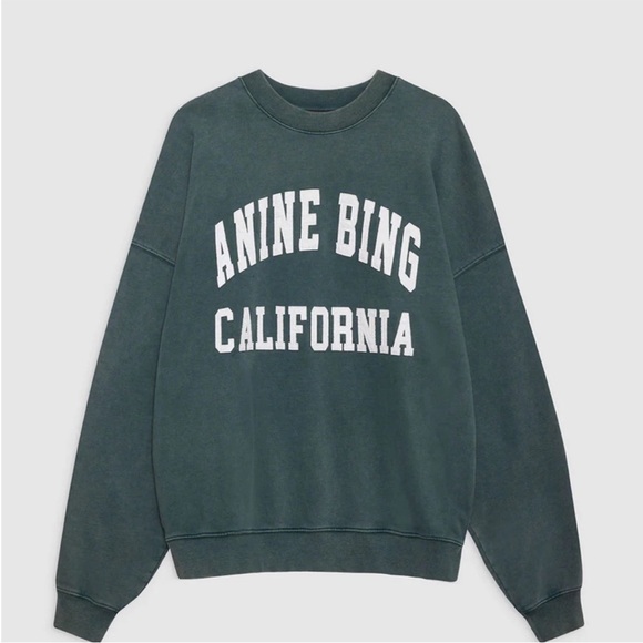 ANINE BING Miles Sweatshirt | washed dark sage | L - Picture 3 of 7